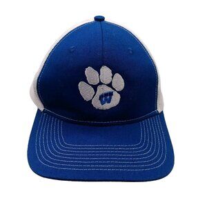 Baseball Hat Blue White "W" In Paw Print Mesh Snapnack